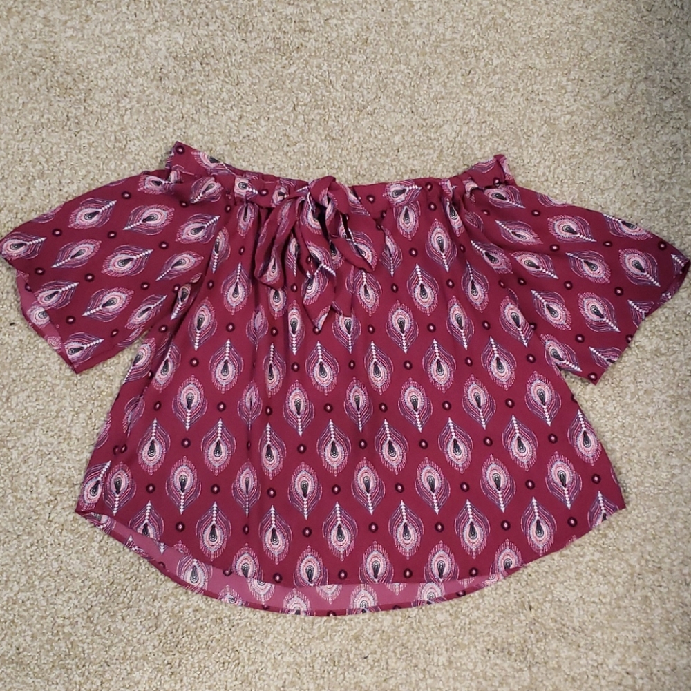 Pink Rose off shoulder crop top